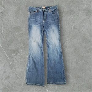 Faded Glory Jeans Womens 12‎ Blue Y2K Stretch Flare Bell Bottom Low Rise Grunge